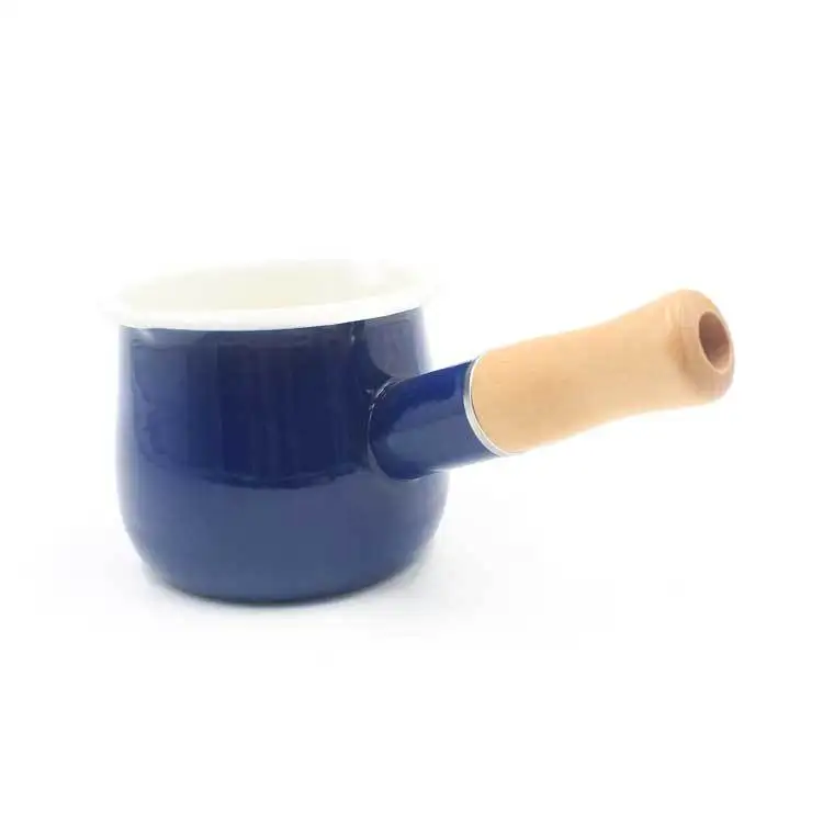 Wholesale Colorful Small Ceramic Enamel Milk Pot with Long Wooden Handle, Customized
Wholesale Colorful Small Ceramic Enamel Milk Pot with Long Wooden Handle, Customized