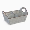 Decorative Galvanized Metal Utensil Carry Caddy Holder for Kitchen