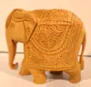 Annu Exports 7" Vintage Wood Elephant Hand Carving Detail Wood Elephant Carving Wood Elephant Figurines