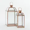 Copper Lantern With Clear Glass For Party Decoration