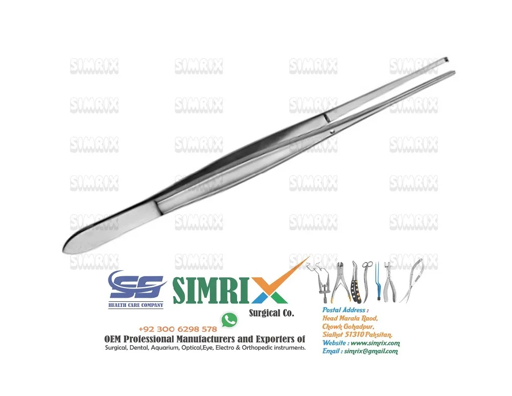 CUSHING tissue forceps 1x2 t. str. 18cm 7", gutch handle, scraper end, O.R and Premium Surgery Instruments, SIMRIX
