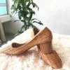 High Quality Hand-weaved Square Toe Heel