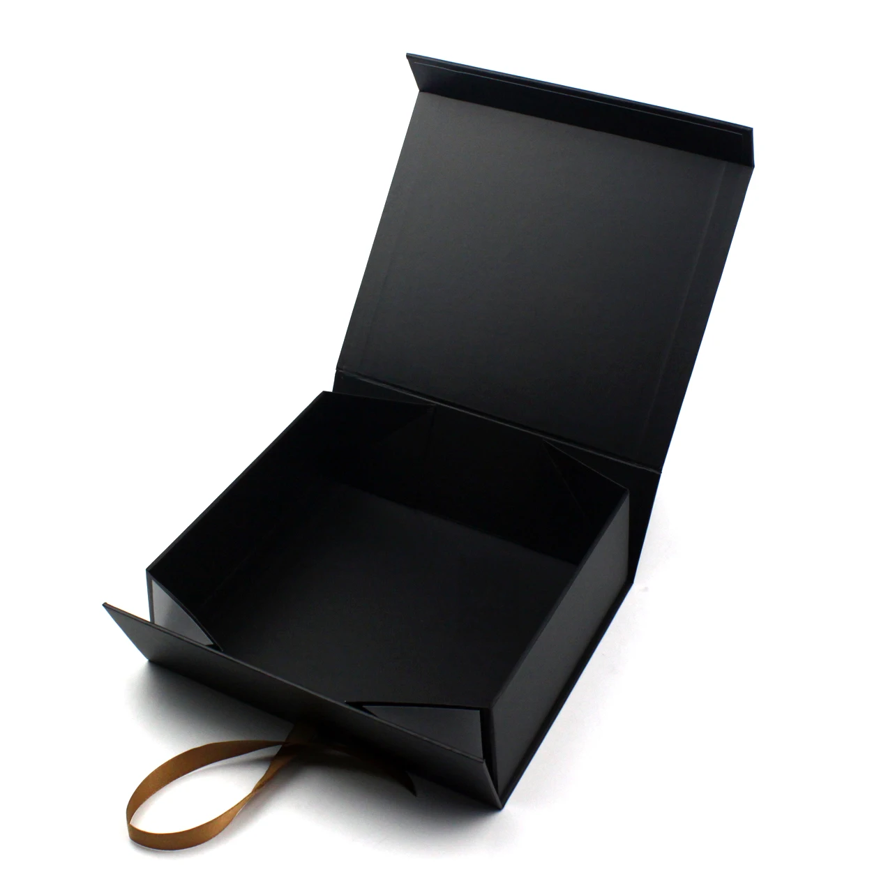 handmade magnetic flat folding gift box with ribbon