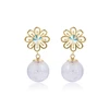 E-710 xuping fashion korean stone glass ball drop earrings making supplies, dainty aretes 14k gold jewelry wholesale
