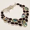 Abalone Shell Gemstone Handmade Ethnic Silver Plated Jewellery Necklace