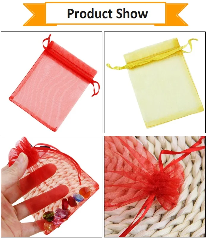 custom printed jewelry organza drawstring gift bag