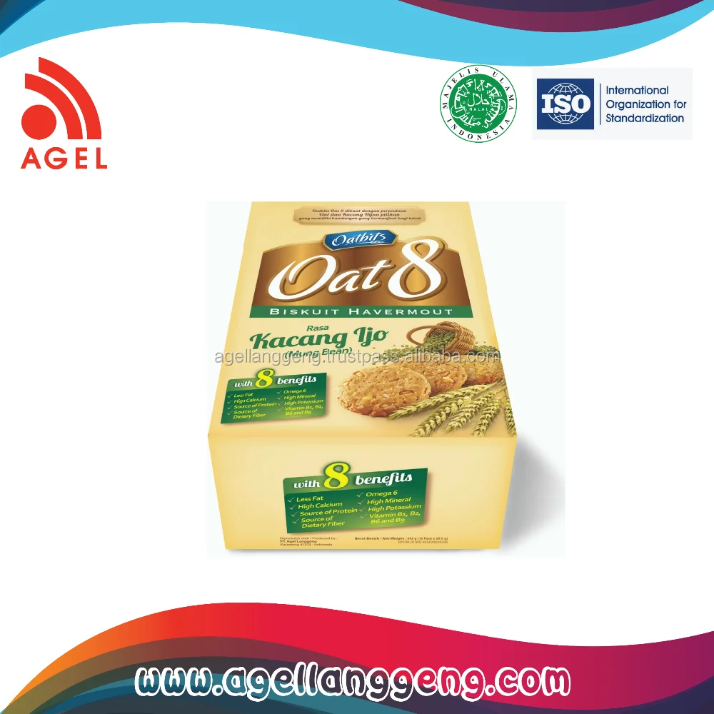 Premium healthy Biscuit Made From oat with special Almond Flavour on Box Packaging