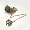 Green Jade Flower Of Life Hexagone Pendulum