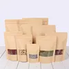Manufacturers Wholesale High Quality Heat Seal Empty Packaging Stand Up Zip Lock Kraft Paper Tea Bag