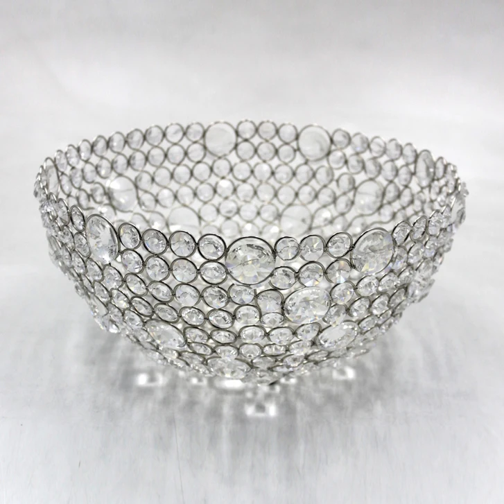 Dinner Table Decorative Large Crystal Bowls With 3 Ball Feet View