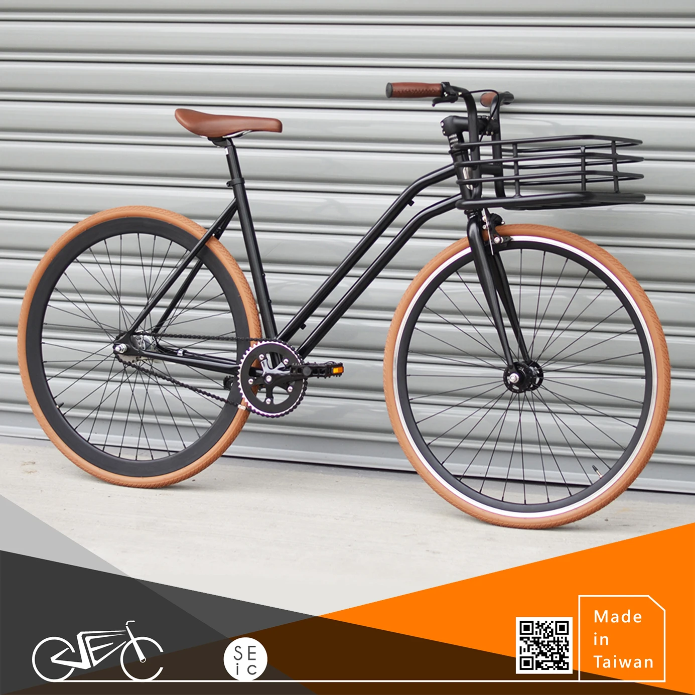 Alloy bicycle handlebar with basket of City bike/Fixed gear/Single