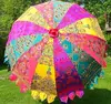 New Indian Cotton Garden Umbrella Sun Shade Embroidered Floral Patio garden umbrella