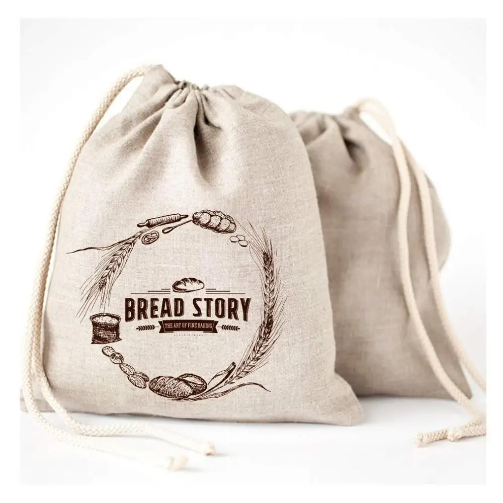 Natural flax Custom Printed Packaging Linen Bread Bag, Various colors & customized
Natural flax Custom Printed Packaging Linen Bread Bag, Various colors & customized