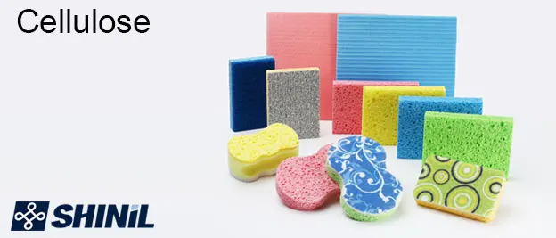 eco-friendly SCL-2 kitchen cleaning Cellulose scrubber sponge with polyester scouring pad