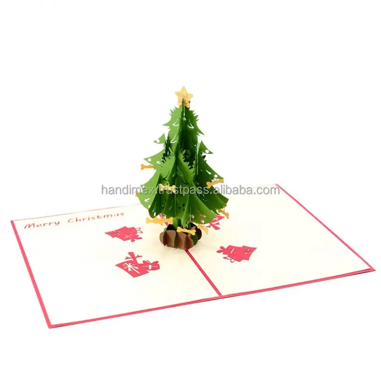 Christmas tree pop up card holiday congratulation handmade card OEM custom design fast delivery top wholesales