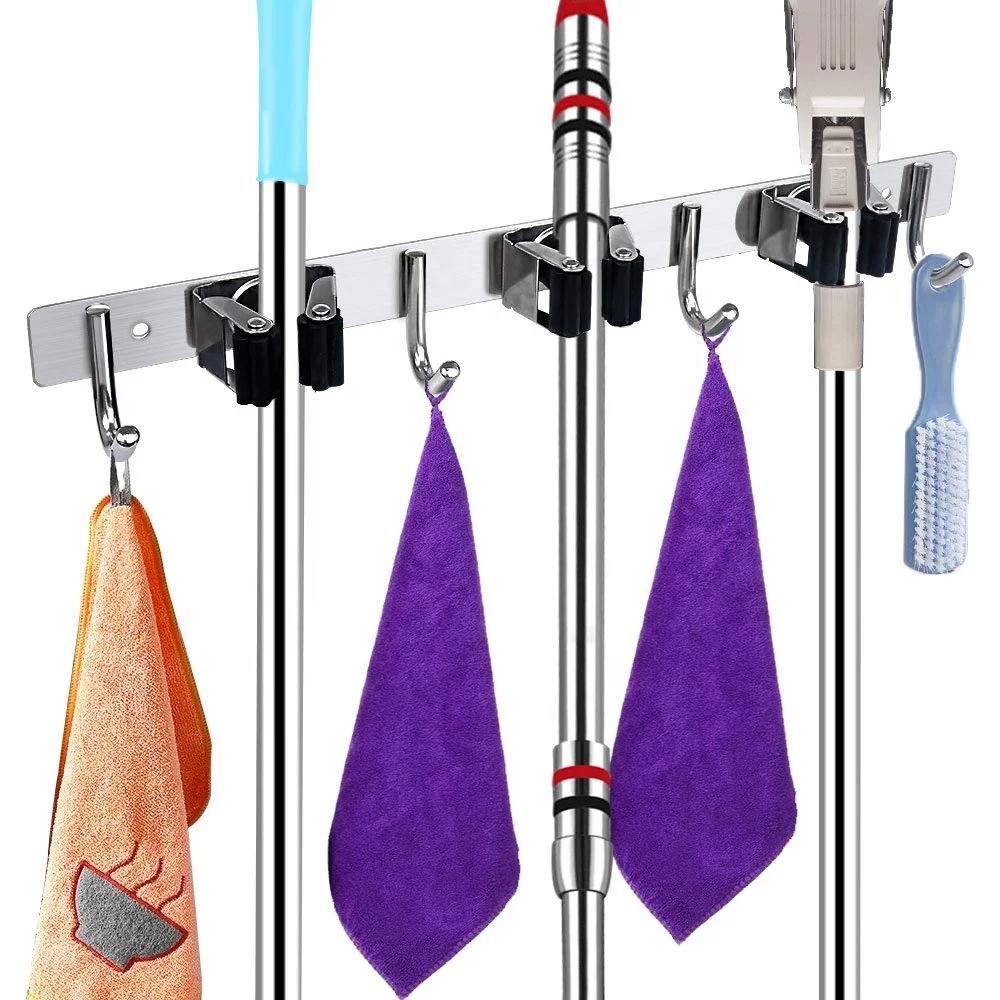 Multifunctional Wall Mounted Mop Racks Kitchen Household Adhesive Storage Stainless Steel Heavy Duty Organizer Broom Mop Holder
Multifunctional Wall Mounted Mop Racks Kitchen Household Adhesive Storage Stainless Steel Heavy Duty Organizer Broom Mop Holder