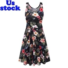Us Stock Midi Dress Party Flare Tank Skater Dress for Women with Plus Size(AWDSD0750)