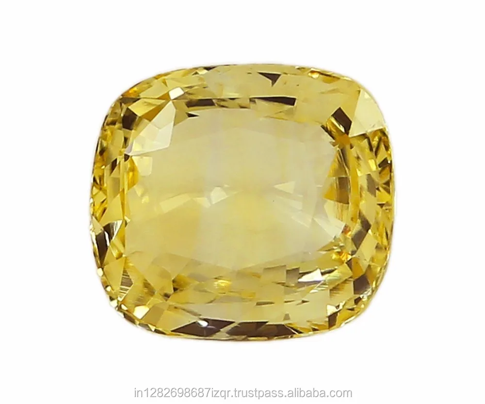 Superb Gem Quality Cushion Shape 14.79 Carat Ceylon Yellow Sapphire Loose Gemstone for ring Jewellery