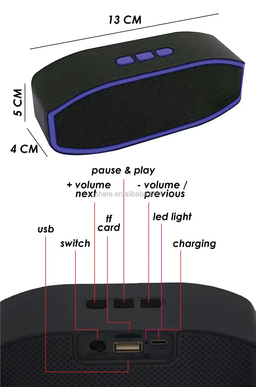 2019 Z-2026 Mini Sound Box for Audio Super Bass Portable Wireless BT Speaker - ANKUX.COM