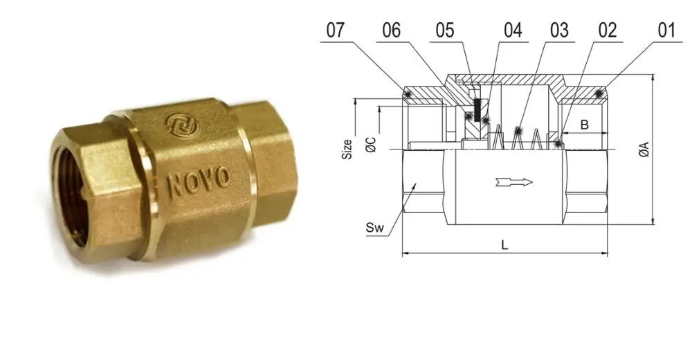 [europipe] 日本优质黄铜弹簧止回阀,螺丝结束