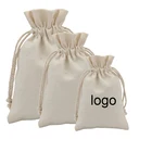 Customized muslin drawstring cotton bag for gift