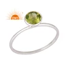9k/375 Solid Gold Ring Natural Peridot Gemstone Designer Ring For Girls Handmade Jewelry Manufacturer