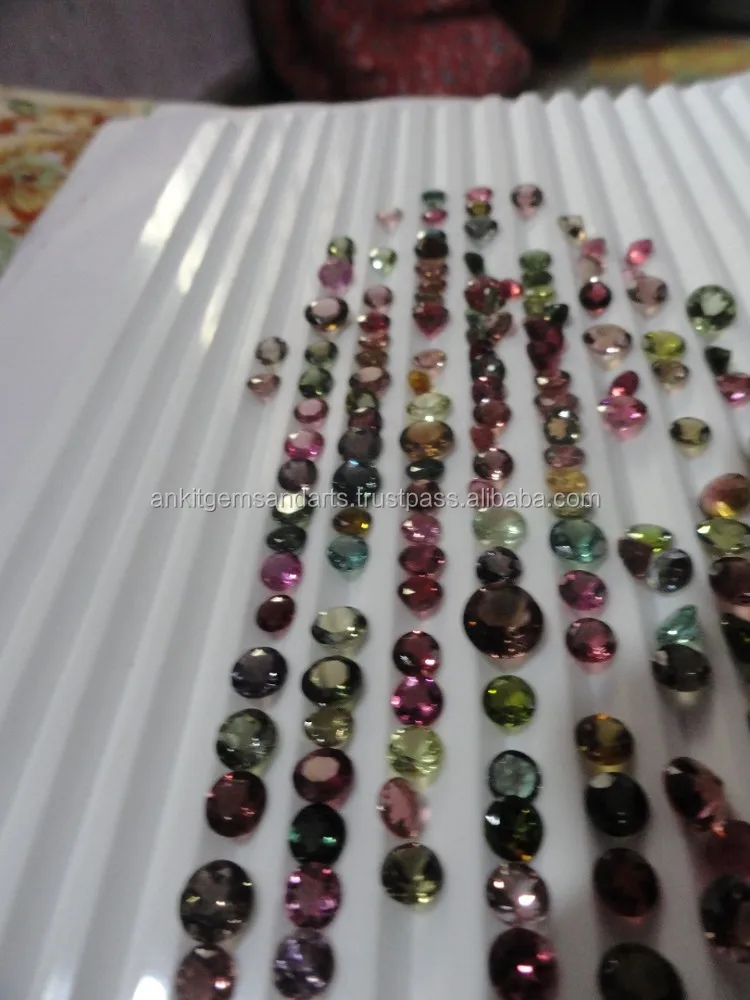 multi tourmaline round faceted top quality loose tourmalines