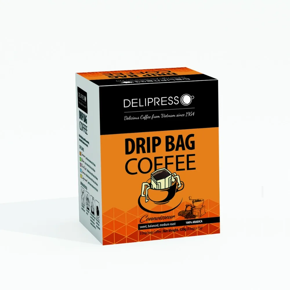 Vietnam Normal Acidic Coffee Delipresso Premium Coffee Connoisseur 8 Drip Bags x 12g Drip Bag Coffee