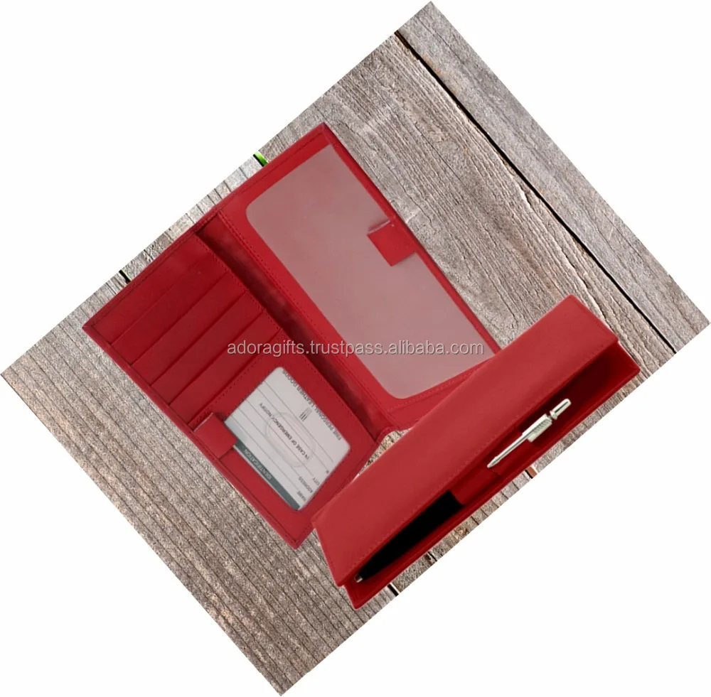 fancy red color checkbook wallets gifts for girls on christmas