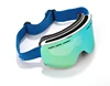 CE custom anti-fog double clear lens white elastic strap ski goggles