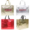 Custom Reusable Lamination Non Woven Metallic Silver Gold Tote Shopping Bags