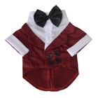 Wholesale cotton puppy dog pet suits with bow tie summer dog shirt