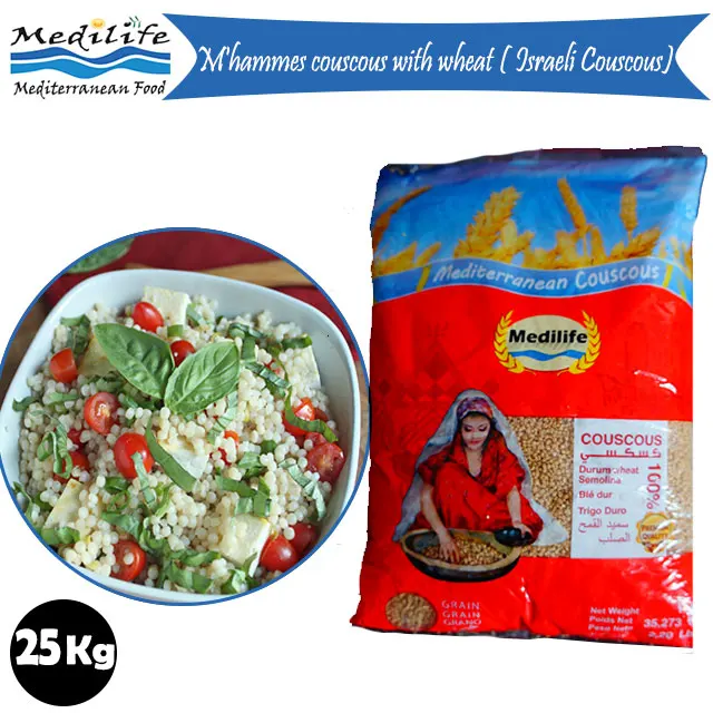 israeli couscous medium grain 100% durum wheat semolina flour