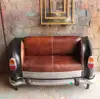 Industrial Retro Classic Ambassador Body Leather Seat Industrial Bench Metal Car Sofa