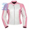Top quality Motorbike Women Leather Pink and White Jacket Body Armor