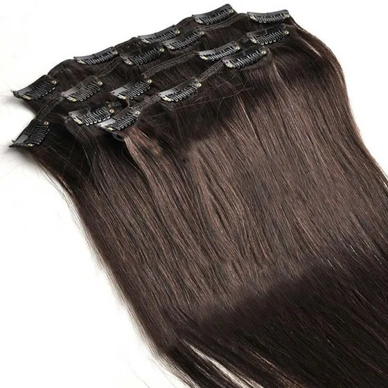 8-30 Inch Top quality cheap 100% human hair clip in ombre hair extension with hair extension