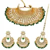 Imitation Pearl Padmavati Style Choker Kundan Necklace With Earrings & Maang Tikka