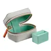 Grey Leather jewelry organizer ring box case