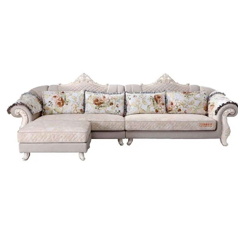 Barato simples tecido francês antigo clássico sofá de canto barato novo em forma de l sofá projetos 5 6 seater sofá cenografias com preço