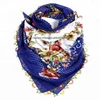 Turkish Woven Scarf with High-Quality Wool and Beautiful Flowers Pattern Discount Price Square Shape Luxury Scarf %100 Cotton
