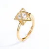 2019 Modern new design rings gold CZ diamond 925 Sterling silver triangle geometric ring