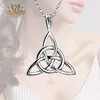 Good Luck Irish Triangle Celtic Knot Necklace 925 Sterling Silver Heart Vintage Pendant with Box Chain 18" Jewellery