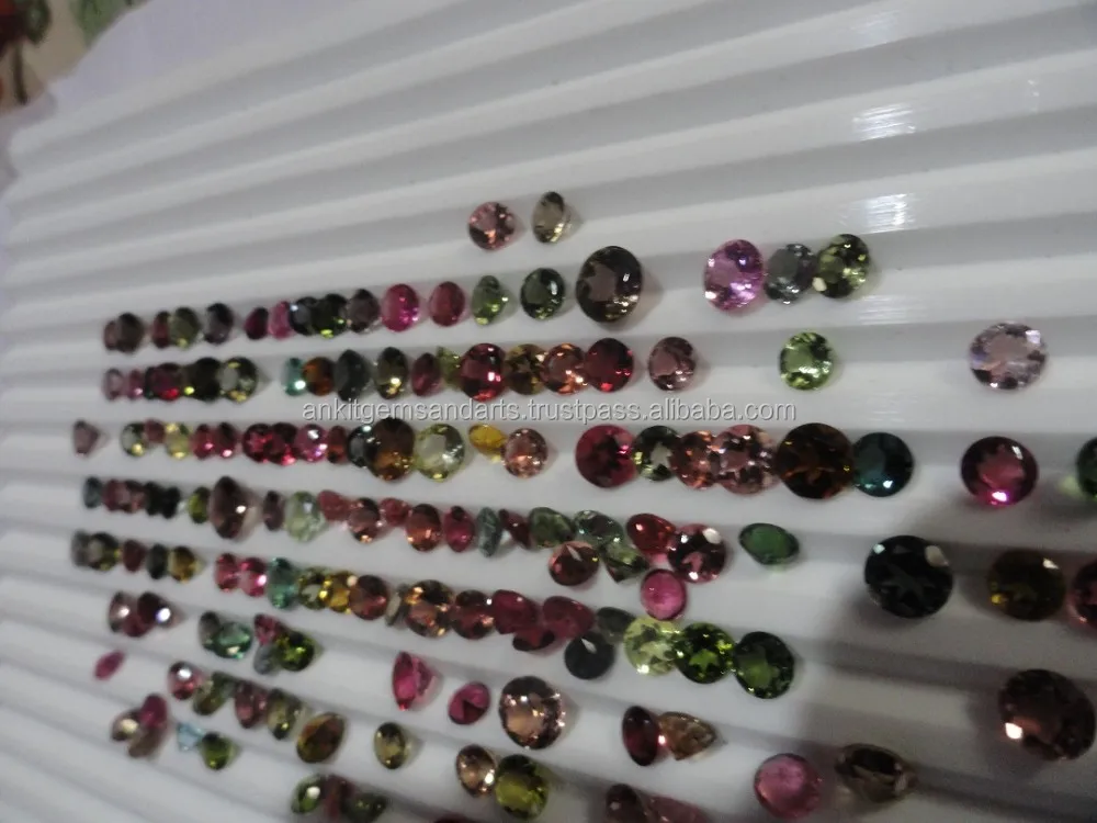 multi tourmaline round faceted top quality loose tourmalines