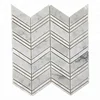 New Mixed Marble and Mother of Pearl Shell Herringbone Mosaic Tiles for Bathroom