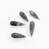 Faceted drops gemstone 24x8mm 9.10 cts black rutile quartz semi precious stone IG9136