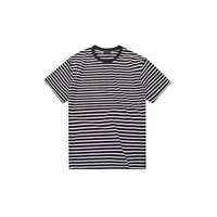 

OEM ODM Yarn Dyed Striped Side Splits Custom Logo Short Sleeve T Shirt Men