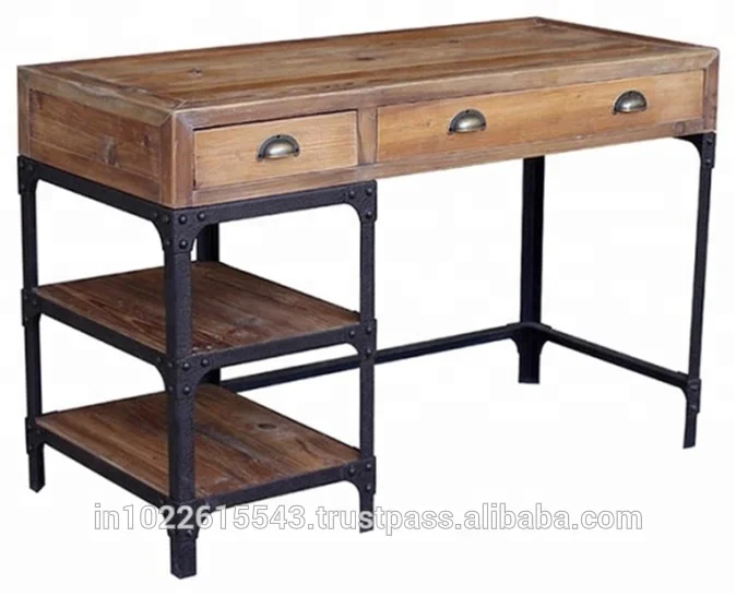 Industrial Rustic Iron And Mango Wood Office Desk Buy Classic