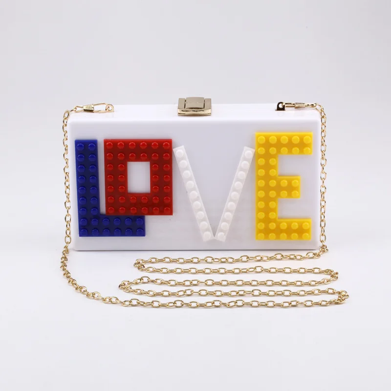 2021 building Blocks Letter LOVE hand Clutch Purses acrylic evening bag chain shoulder crossbody bags XJYKL1248
2021 building Blocks Letter LOVE hand Clutch Purses acrylic evening bag chain shoulder crossbody bags XJYKL1248