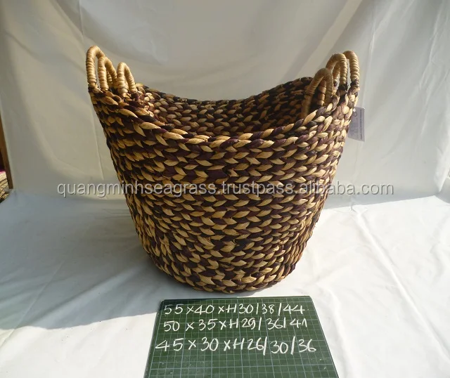 2018 hot design water hyacinth garden basket eco-friendly bamboo