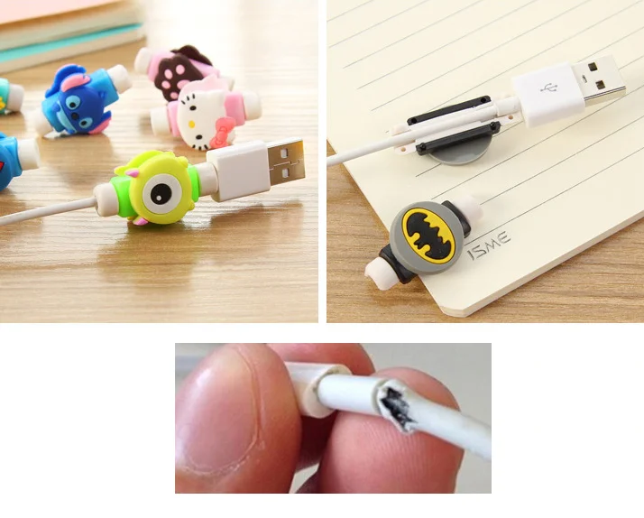 custom cartoon cable charging data cables protector rubber saver protector for mobile with usb cable data charger - ANKUX.COM
